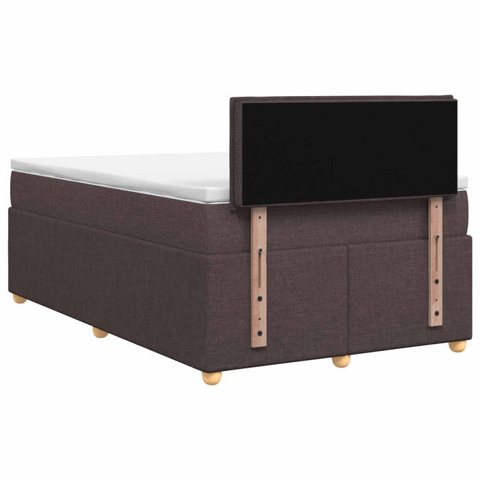 Pat boxspring cu saltea Maro închis 120 x 200 cm Țesătură WALTI