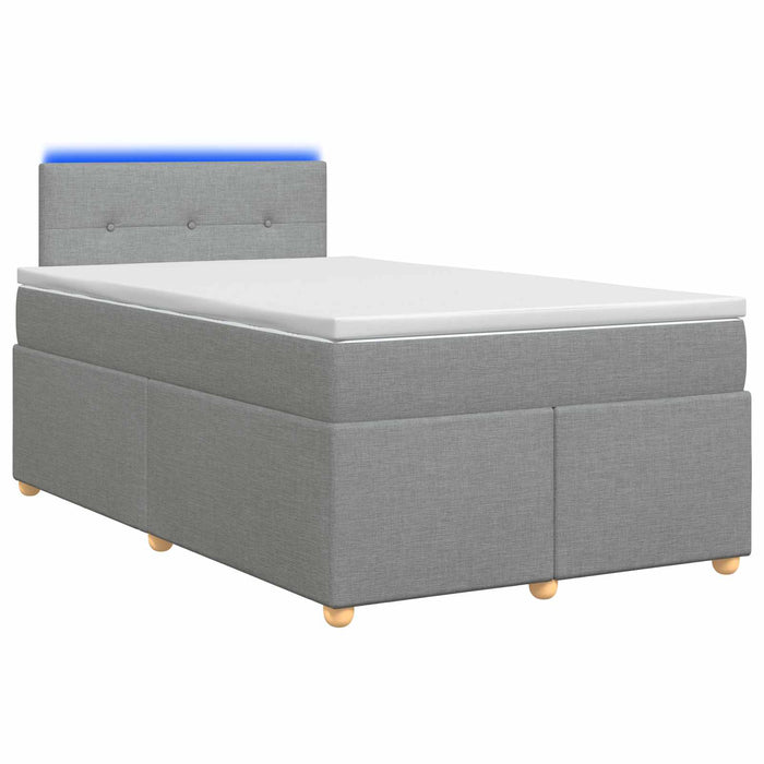 Pat boxspring cu saltea Gri deschis 120 x 200 cm Țesătură WALTI