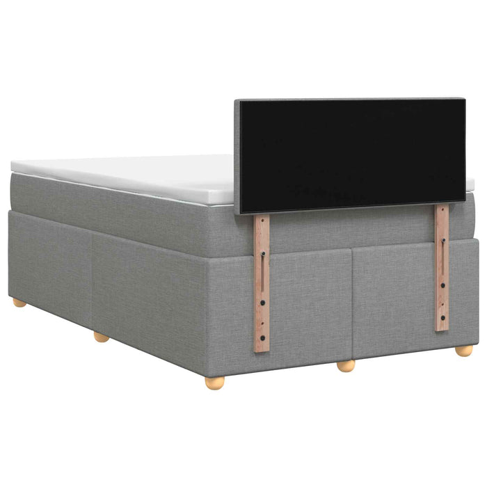 Pat boxspring cu saltea Gri deschis 120 x 200 cm Țesătură WALTI