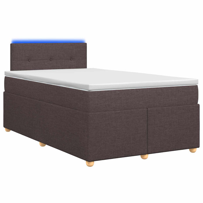 Pat boxspring cu saltea Maro închis 120 x 200 cm Țesătură WALTI