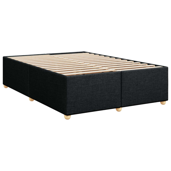 Pat boxspring cu saltea Negru 140 x 190 cm Țesătură WALTI