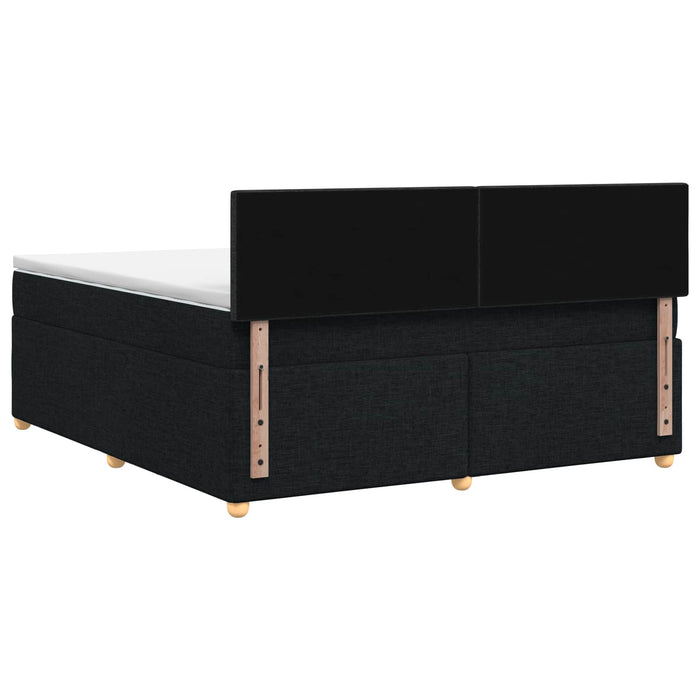 Pat boxspring cu saltea Negru 140 x 190 cm Țesătură WALTI