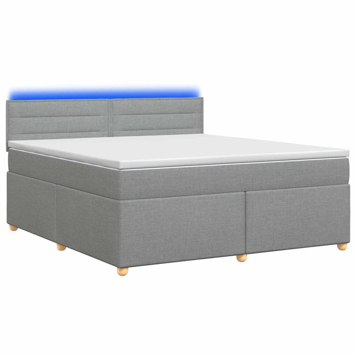 Pat boxspring cu saltea Gri deschis 160 x 200 cm Țesătură WALTI