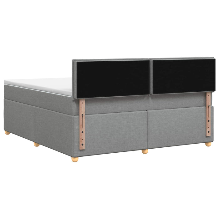Pat boxspring cu saltea Gri deschis 160 x 200 cm Țesătură WALTI