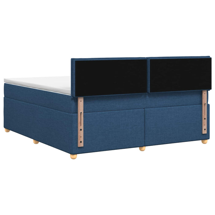 Pat boxspring cu saltea albastru 160 x 200 cm Țesătură WALTI