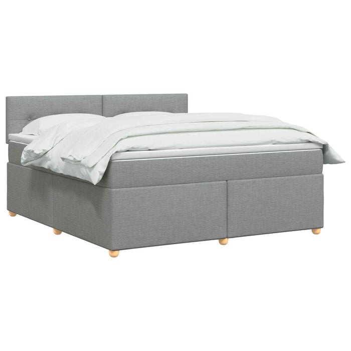 Pat boxspring cu saltea Gri deschis 160 x 200 cm Țesătură WALTI