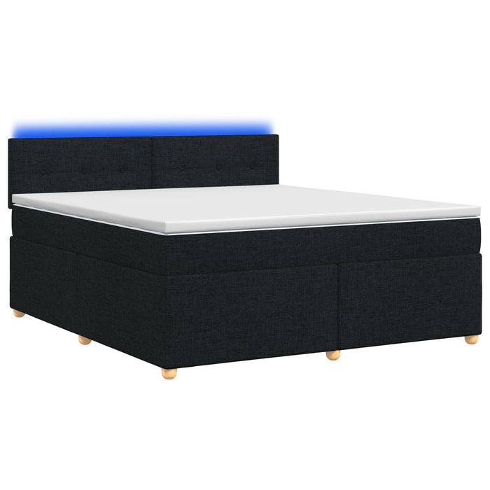 Pat boxspring cu saltea Negru 160 x 200 cm Țesătură WALTI
