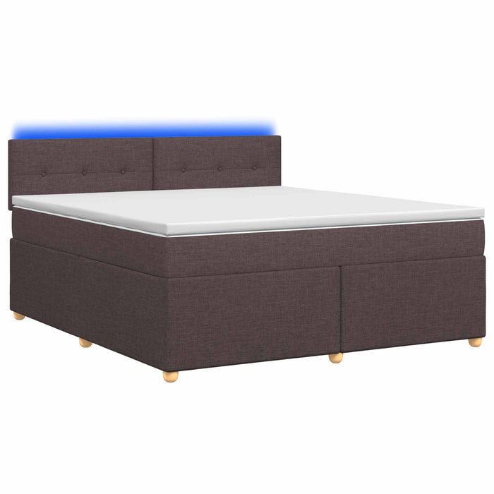 Pat boxspring cu saltea Maro închis 160 x 200 cm Țesătură WALTI