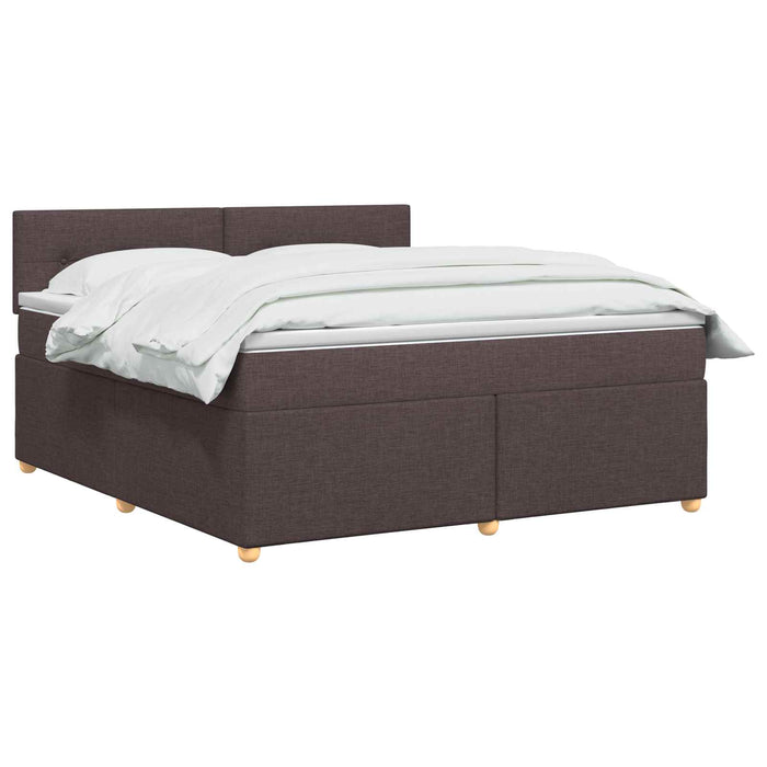 Pat boxspring cu saltea Maro închis 160 x 200 cm Țesătură WALTI