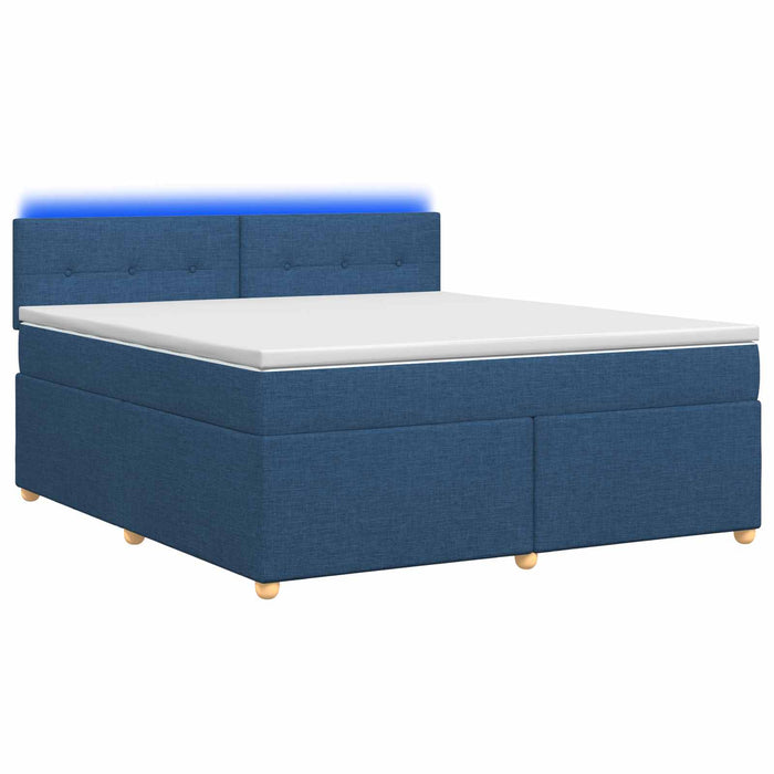 Pat boxspring cu saltea albastru 180 x 200 cm Țesătură - WALTI WALTI
