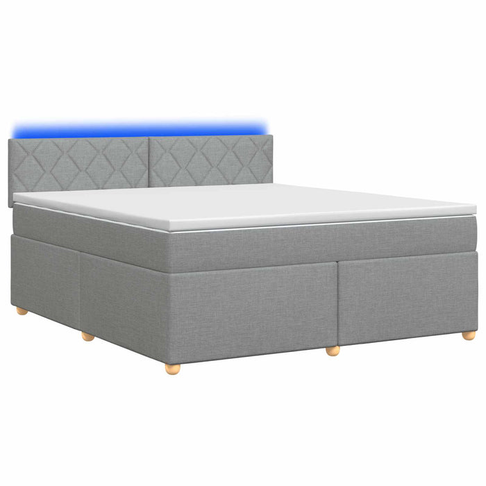 Pat boxspring cu saltea Gri deschis 180 x 200 cm Țesătură WALTI