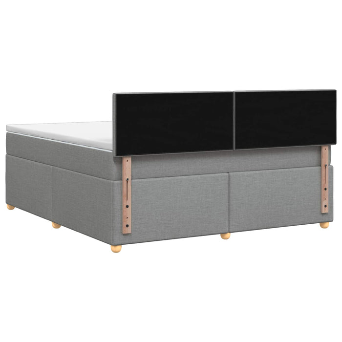 Pat boxspring cu saltea Gri deschis 180 x 200 cm Țesătură WALTI