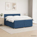 Pat boxspring cu saltea albastru 200 x 200 cm Țesătură - WALTI WALTI