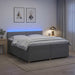 Pat boxspring cu saltea Gri deschis 200 x 200 cm Țesătură - WALTI WALTI