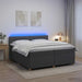 Pat boxspring cu saltea Gri închis 200 x 200 cm Țesătură - WALTI WALTI