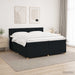 Pat boxspring cu saltea Negru 200 x 200 cm Țesătură - WALTI WALTI