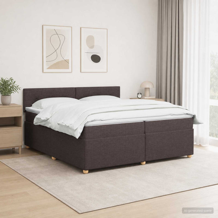 Pat boxspring cu saltea Maro închis 200 x 200 cm Țesătură - WALTI WALTI