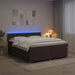 Pat boxspring cu saltea Maro închis 200 x 200 cm Țesătură - WALTI WALTI