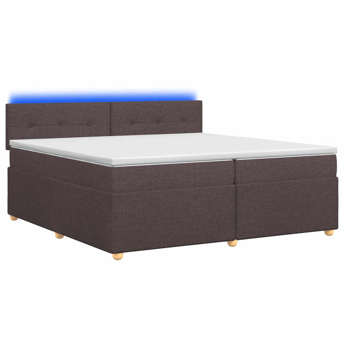 Pat boxspring cu saltea Maro închis 200 x 200 cm Țesătură - WALTI WALTI