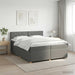 Pat boxspring cu saltea Gri închis 200 x 200 cm Țesătură - WALTI WALTI