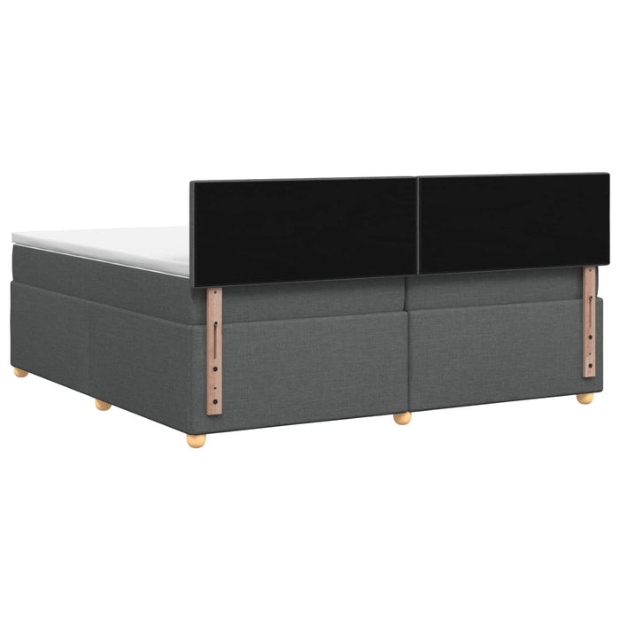 Pat boxspring cu saltea Gri închis 200 x 200 cm Țesătură - WALTI WALTI