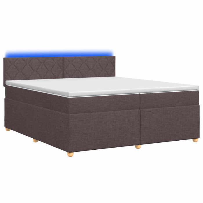 Pat boxspring cu saltea Maro închis 200 x 200 cm Țesătură WALTI