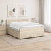 Pat boxspring cu saltea cu benzi LED Crem 200 x 200 cm Țesătură - WALTI WALTI