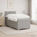 Pat boxspring cu saltea Gri deschis 100 x 200 cm Țesătură - WALTI WALTI