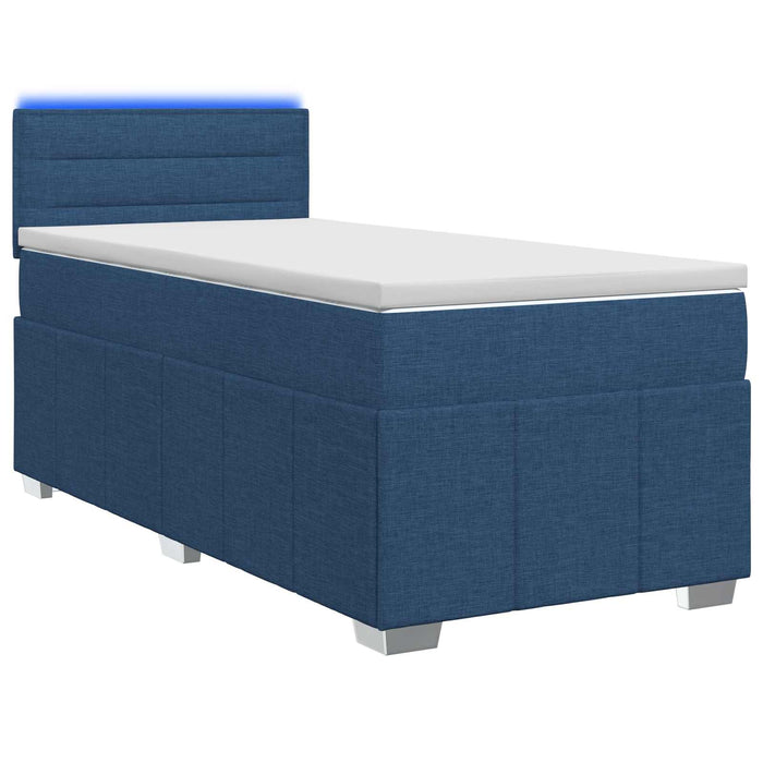 Pat boxspring cu saltea albastru 80 x 200 cm Țesătură WALTI