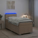 Pat boxspring cu saltea cu benzi LED Crem 90 x 200 cm Țesătură - WALTI WALTI