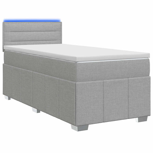 Pat boxspring cu saltea Gri deschis 90 x 200 cm Țesătură - WALTI WALTI
