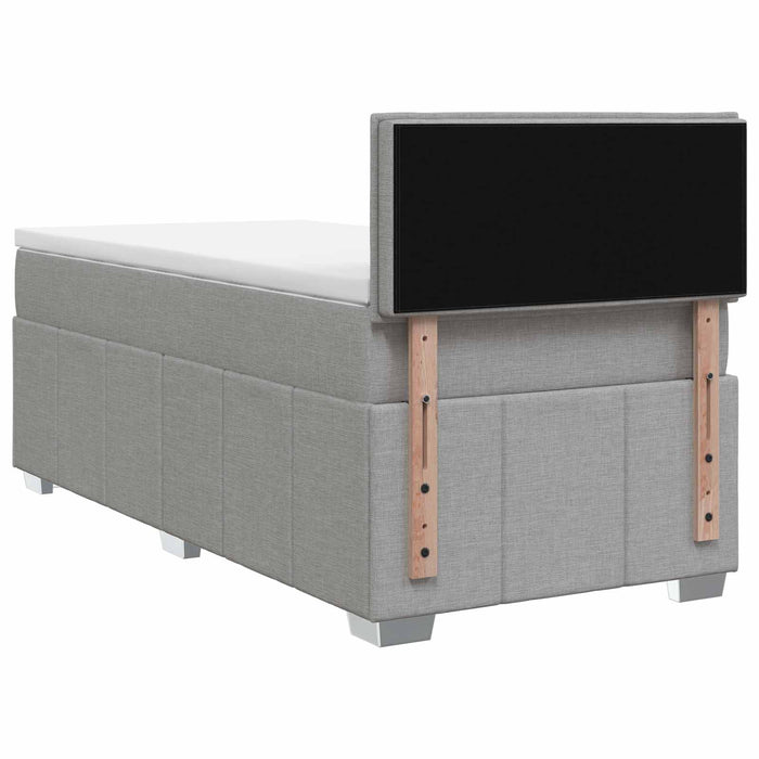 Pat boxspring cu saltea Gri deschis 90 x 200 cm Țesătură WALTI