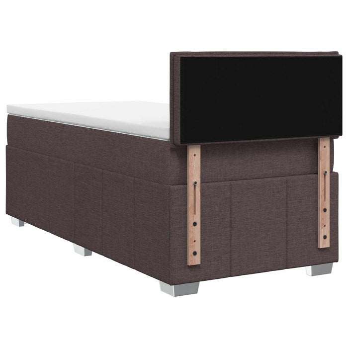 Pat boxspring cu saltea Maro închis 90 x 200 cm Țesătură WALTI