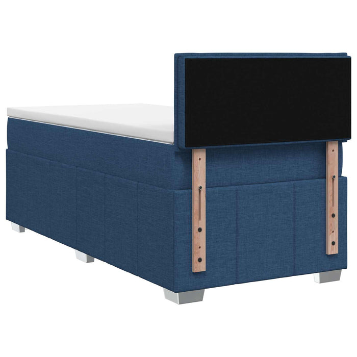 Pat boxspring cu saltea albastru 90 x 200 cm Țesătură WALTI