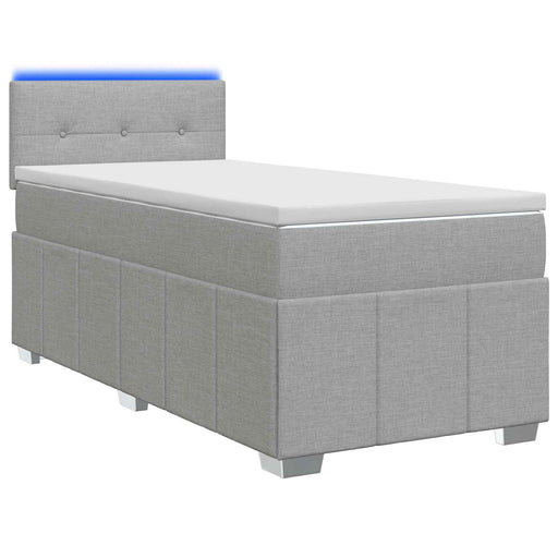 Pat boxspring cu saltea Gri deschis 90 x 200 cm Țesătură - WALTI WALTI
