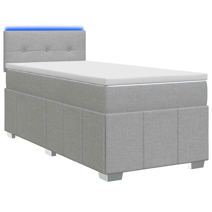 Pat boxspring cu saltea Gri deschis 100 x 200 cm Țesătură WALTI