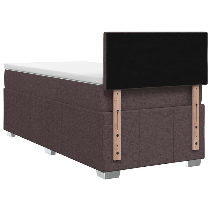 Pat boxspring cu saltea Maro închis 100 x 200 cm Țesătură WALTI