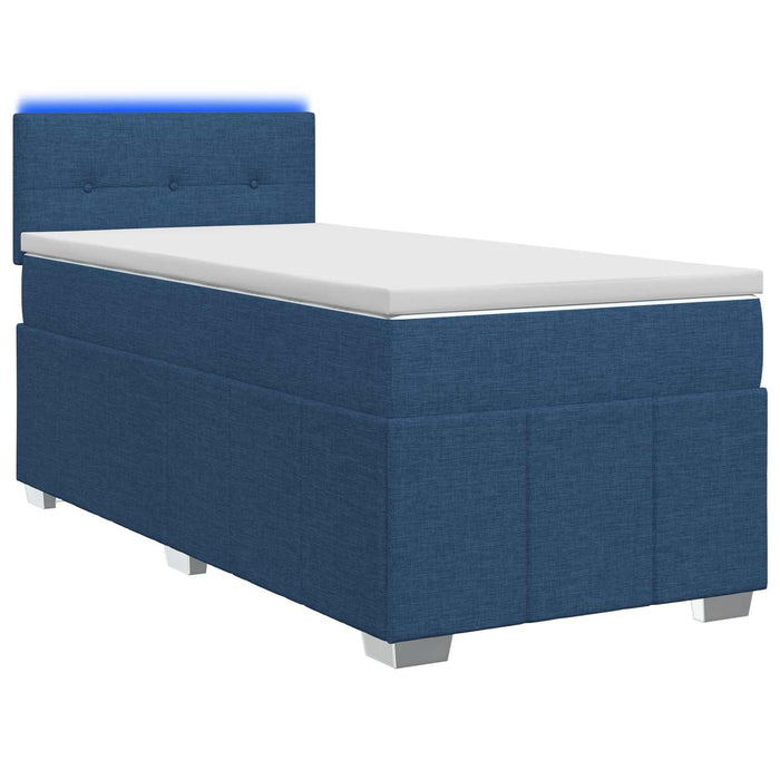 Pat boxspring cu saltea albastru 100 x 200 cm Țesătură WALTI