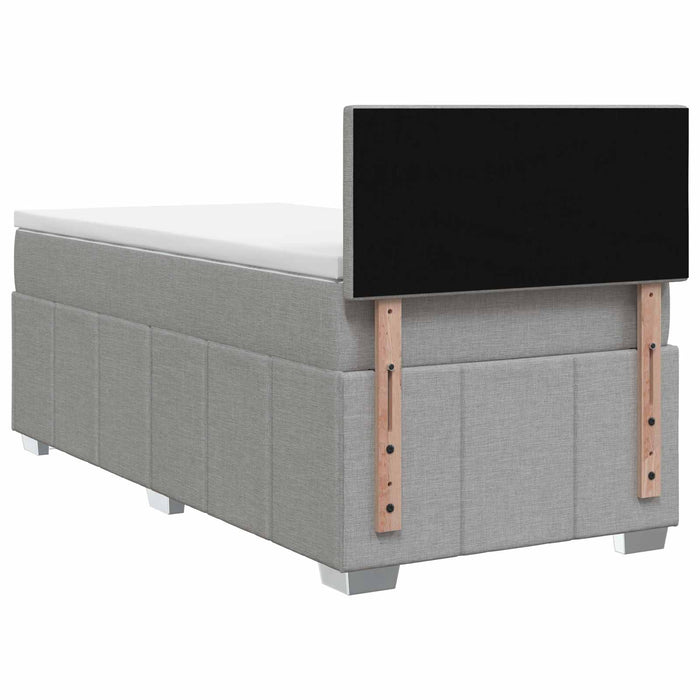 Pat boxspring cu saltea Gri deschis 100 x 200 cm Țesătură WALTI