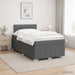 Pat boxspring cu saltea Gri închis 120 x 190 cm Țesătură - WALTI WALTI