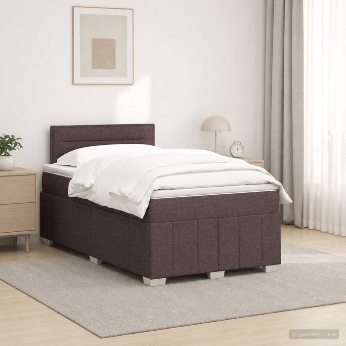 Pat boxspring cu saltea Maro închis 120 x 190 cm Țesătură - WALTI WALTI