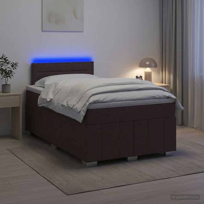 Pat boxspring cu saltea Maro închis 120 x 190 cm Țesătură - WALTI WALTI