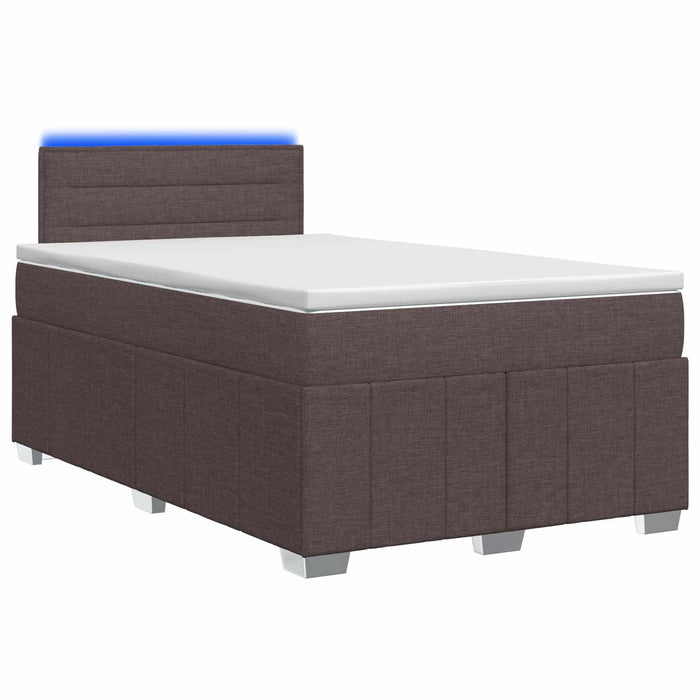 Pat boxspring cu saltea Maro închis 120 x 190 cm Țesătură - WALTI WALTI