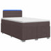 Pat boxspring cu saltea Maro închis 120 x 190 cm Țesătură - WALTI WALTI