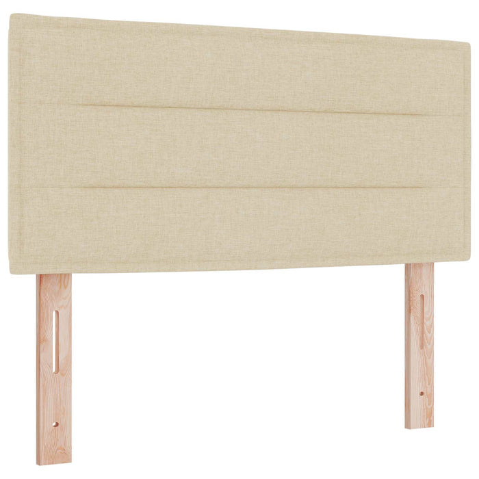 Pat boxspring cu saltea cu benzi LED Crem 120 x 190 cm Țesătură - WALTI WALTI