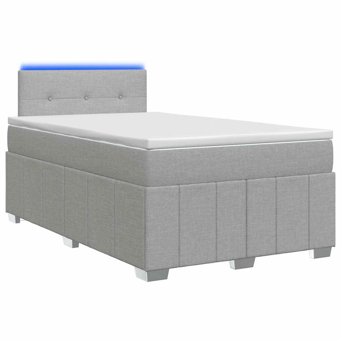 Pat boxspring cu saltea Gri deschis 120 x 190 cm Țesătură WALTI