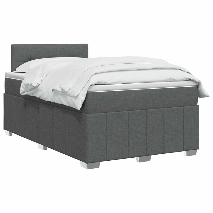 Pat boxspring cu saltea Gri închis 120 x 190 cm Țesătură WALTI