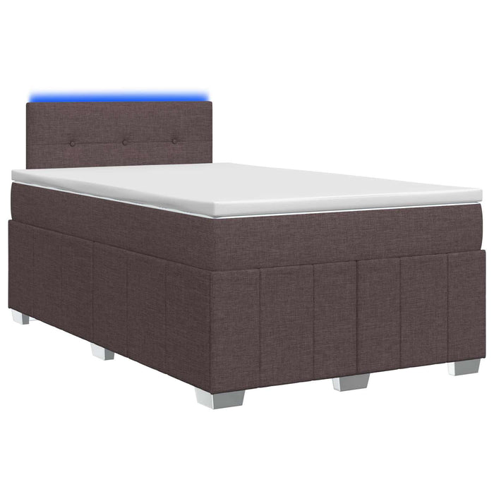 Pat boxspring cu saltea Maro închis 120 x 190 cm Țesătură - WALTI WALTI