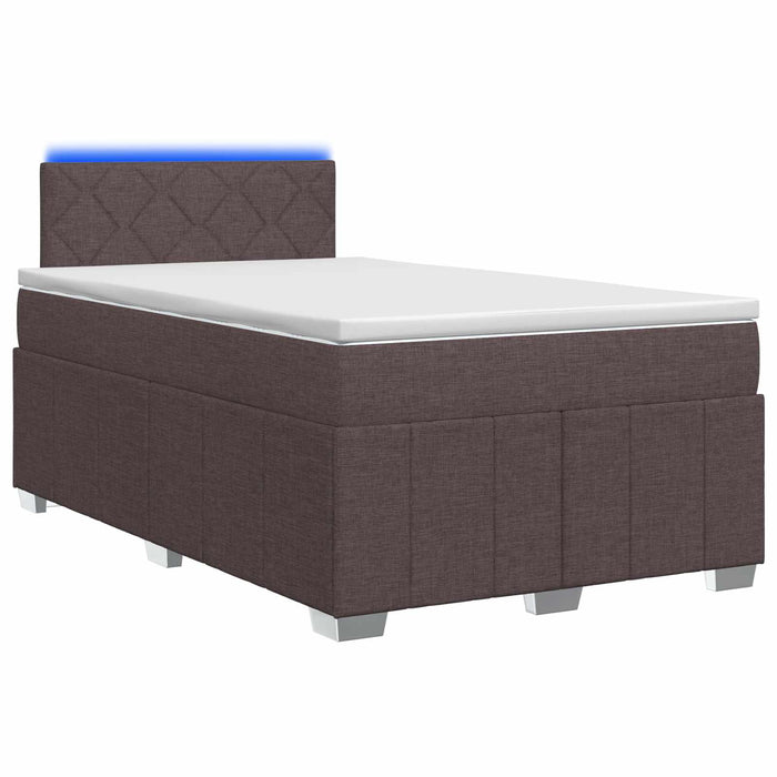Pat boxspring cu saltea Maro închis 120 x 190 cm Țesătură - WALTI WALTI