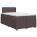 Pat boxspring cu saltea Maro închis 120 x 190 cm Țesătură - WALTI WALTI